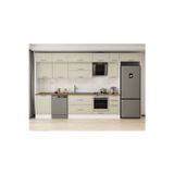 390X240 Cm Klasik Mebran Mutfak Dolabı Beyaz Beyaz Mb-E90S60S40-2 Mebran | Kumtaşı - Mdf