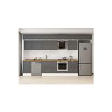 390X240 Cm Klasik Mebran Mutfak Dolabı Beyaz Mb-E80S50S60-2 Mebran | Antrasit - Suntalam