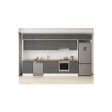 390X240 Cm Klasik Mebran Mutfak Dolabı Beyaz Mb-E80S60S50-1 Mebran | Antrasit - Suntalam