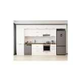 395X240 Cm Klasik Mebran Mutfak Dolabı Beyaz Mbb-E90B60S45-1 Mebran | Beyaz - Suntalam