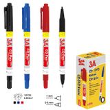3a Asetat Kalemi Çift Taeaflı S-m Mavi 12li 12 Pk. 144 Ad. Mavi
