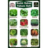 3A Botanik Kışlık Yeşillik Tohum Seti, 12 Çeşit Tohum, Toplam 45 Gram Takribi 25.000 Adet Yeşillik Sebze Tohumu