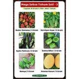 3A Botanik Mega Sebze Tohum Seti - 3, Toplam 18 GRAM/1.750 Adet Sebze Tohumu