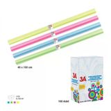3A Defter Ve Kitap Kabı Buzlu Şeffaf Renkli 40X150 Cm 10 Adet
