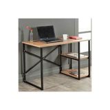 3A Konsept Metal Çalışma Masası Ceviz Metal Raflı Çalışma Masası Kitaplıklı Masa 52x120cm