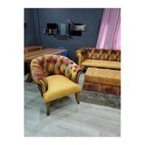 3A Mobilya Ely Chesterfield Berjer Ve Puf Takımı