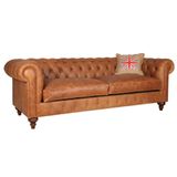 3A Mobilya Real Leather Chesterfield