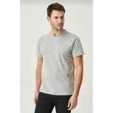 3A Moda Classics Slim Erkek Pamuk Bisiklet Yaka Kısa Kollu Tişört - XL - 01-Gri