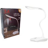 3A USB ve Pilli Masa Lambası LED Dokunmatik Işıklı Taşınabilir Lamba - Beyaz