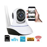 3Antenli Bebek Izleme Kamerası Gece Görüşlü Ip Güvenlik Kamerası 360 Derece Hareket Sensörlü - Beyaz
