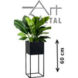 3Art Metal 60 Cm Saksılık İç Ve Dış Mekanlara Uygun - Ayaklı Saksılık - Dekoratif Metal Saksılık - Siyah