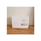 3Art Metal Beyaz Metal Wifi Modem Saklama Kutusu 24Cmx18Cm Pc Bilgisayar Kablo Gizleyici Dekoratif Kutu