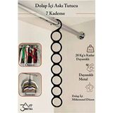 3Art Metal Çok Seviyeli Giysi Askısı - Metal Malzeme ile Dayanıklı Dolap İçi Düzenleyici Set - Siyah