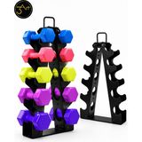 3Art Metal Dambıl Standı - Dayanıklı Çelik Gövde ile Ağırlık Rafı - Fitness Ekipmanlık