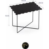 3art Metal Dekorasyon Modern Dalga Formlu Metal Orta Sehpa - Dekoratif Metal Sehpa - Siyah