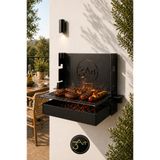 3Art Metal Dekorasyon Tic.Ltd.Şti Duvara Monte Katlanır Mangal - Açılır Kapanır Balkon & Bahçe Mangalı, Yer Kaplamayan Pratik BBQ Izgara