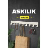 3Art Metal Dekoratif Demir Duvar Askısı - Metal Askılık - Elbise Askısı - Beyaz