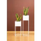 3art Metal Dekoratif Metal Ayaklı Çiçek Saksı - 2'li Set Saksılık Stand