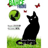 3Art Metal Dekoratif Metal Bahçe Süsü - Bahçe Dekorasyonu Dekor Kedi - Saksı Üstüne Heykel Figürü - 21 x 42