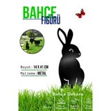3Art Metal Dekoratif Metal Bahçe Süsü - Bahçe Dekorasyonu Dekor Tavşan - Saksı Üstüne Heykel Figürü
