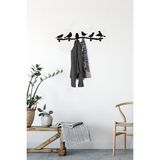 3Art Metal Dekoratif Metal Duvar Askısı - Modern Portmanto - Siyah