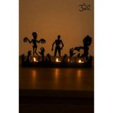 3art Metal Dekoratif Metal Halloween Masa Üstü Mumluk - Işıklı Süs - Caıdlar Bayramı Parti ve Ev Aksesuarı