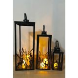 3art Metal Dekoratif Üçlü Mumluk Fener - 3'lü Metal Şamdan
