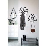 3art Metal İkili Set Dekoratif Demir Duvar Askısı - Metal Askılık - Çiçek Desenli Elbise Askısı