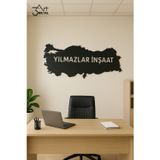 3Art Metal Kişiye Özel Metal Dünya Haritası - Şirket İsmi Yazılı Ofis Dekorasyon Ürünü - Metal Tablo
