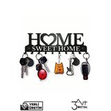 3art Metal Metal Anahtar Askılığı - Dekoratif Home Yazılı Desenli Anahtarlık - Banyo Askısı - Elbise Askısı
