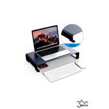 3art Metal Metal Monitör ve Laptop Yükseltici Stand – Bilgisayar Altlığı – Mat Siyah Masaüstü Organizer