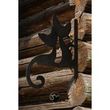 3Art Metal Metal Saksı Askılığı - Duvar Tipi Dekoratif Çiçek Askısı - İkili kedi Figürlü
