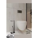 3art Metal Modern Ayaklı Tuvalet Kağıtlığı ve Banyo Havlu Askısı - Kağıt Havlu Askısı - Peçetellik