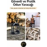 3Art Metal Odun Kırma Standı - Baltalı Odun Bölme Aparatı - Bahçe & Şömine İçin Dayanıklı Odun Kesme Sehpası