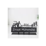 3art Metal Ziraat Mühendisi Masaüstü İsimlik - Metal Masa İsimliği - Kişiye Özel İsimlik