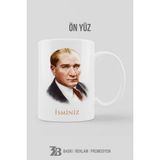 3b Baskı Reklam Promosyon Atatürk Temalı Kupa Bardak-(Isim YAZILABILIR)-3BATATÜRK002 - Beyaz - 300 ml