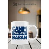 3B Baskı Reklam Promosyon Babalar Günü Porselen Kupa Bardak-(İsim Yazılabilir) - Beyaz