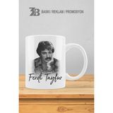 3B Baskı Reklam Promosyon Ferdi Tayfur Temalı Porselen Kupa Bardak - Beyaz