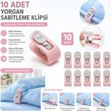 3b Trend 10 Adet Yorgan Sabitleme Klipsi Nevresim Yorgan Kaydırmaz Battaniye Çarşaf Sabitleyici - 0,1 L - Pembe - Mor