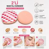 3B Trend 2 Adet Profesyonel Makyaj Süngeri Pudra Pufu Fondöten Ve Kapatıcı Uygulama Süngeri