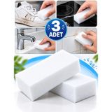 3B Trend 3 Adet Sihirli Temizlik Süngeri 10x6x2 cm Çok Amaçlı Leke Çıkarıcı Melamin Sünger – Mutfak Banyo Araç Temizliği