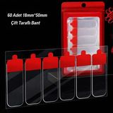 3b Trend 60 Parça Güçlü Şeffaf Çift Taraflı Bant 18*50 Mm– Kolay Açılır, Çok Amaçlı Kullanım - 60 Adet