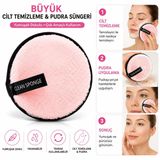 3B Trend Büyük Cilt Temizleme ve Pudra Süngeri Kadifemsi Yüz Temizleme Pedi Yıkanabilir Makyaj Temizleme ve Pudra Uygulama Süngeri