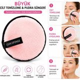 3b Trend Büyük Cilt Temizleme ve Pudra Süngeri Yıkanabilir Makyaj Temizleme Pudra Uygulama Süngeri - Çok Renkli