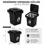 3B Trend Kendinden Yapışkanlı Duvar Tipi Küllük Çelik İç Hazneli Balkon Mutfak Ofis Duvara Monte Küllük Delme Gerektirmez