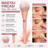 3B Trend Pudra Fırçası Makyaj Fırçası - Yumuşak Yoğun Kıllı Allık Kontür Fondöten Toz Pudra Dağıtıcı Kozmetik Fırçası