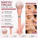 3B Trend Pudra Fırçası Makyaj Fırçası - Yumuşak Yoğun Kıllı Allık Kontür Fondöten Toz Pudra Fırçası