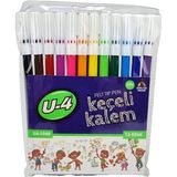 3b Trend U-4 Keçeli Kalem 12 Renk - Çok Renkli - 14*12 cm