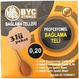 3BYC20 3 Paket Uzun Sap Bağlama Teli Saz Teli 0,20 - Çok Renkli