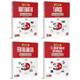 3D 2025 8. Sınıf Lgs Matematik + Türkçe + Fen + İnkılap Similasyon Deneme Seti 4 Kitap Tam Set